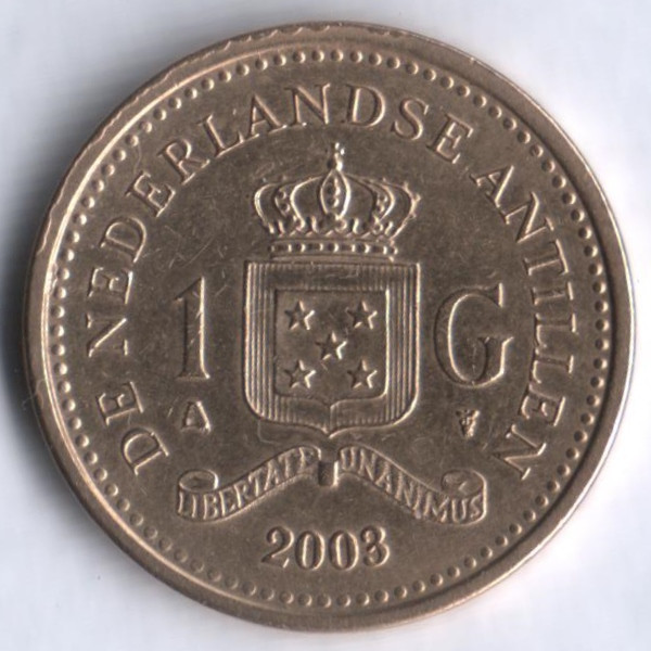 Монета 1 гульден. 2003 год, Нидерландские Антильские острова.