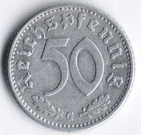 Монета 50 рейхспфеннигов. 1935 год (G), Третий Рейх.