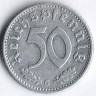 Монета 50 рейхспфеннигов. 1935 год (G), Третий Рейх.