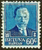 Почтовая марка (60 c.). "60 лет со дня рождения Антанаса Сметоны". 1934 год, Литва.