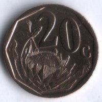 20 центов. 2003 год, ЮАР. (Aforika Borwa).