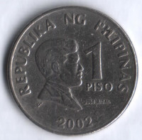 1 песо. 2002 год, Филиппины.