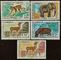 Набор марок (5 шт.). "Местные животные (I)". 1962 год, Камерун.