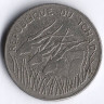 Монета 100 франков. 1985 год, Чад.