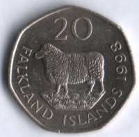 20 пенсов. 1998 год, Фолклендские острова.