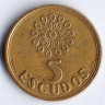Монета 5 эскудо. 1992 год, Португалия.