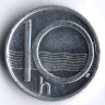 Монета 10 геллеров. 1998(m) год, Чехия.
