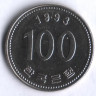 Монета 100 вон. 1993 год, Южная Корея.