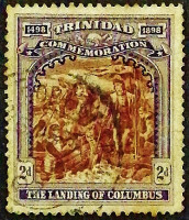 Почтовая марка (2 p.). "400-летие открытия Тринидада". 1898 год, Тринидад.