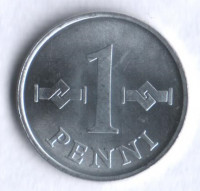 1 пенни. 1971 год, Финляндия.