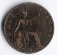 1/2 пенни. 1897 год, Великобритания.
