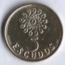 Монета 5 эскудо. 1996 год, Португалия.