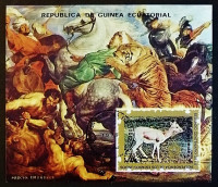 Мини-блок. "Персидская газель". 1976 год, Экваториальная Гвинея.