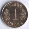Монета 1 крона. 1970 год, Исландия.