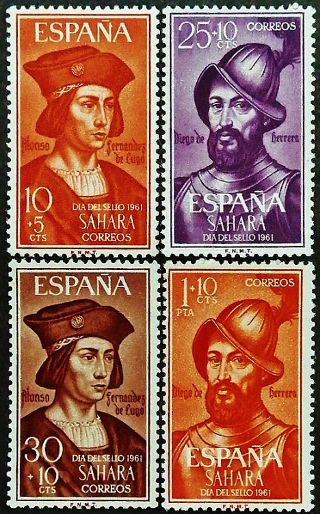 Набор марок (4 шт.). "День почтовой марки". 1961 год, Испанская Сахара.