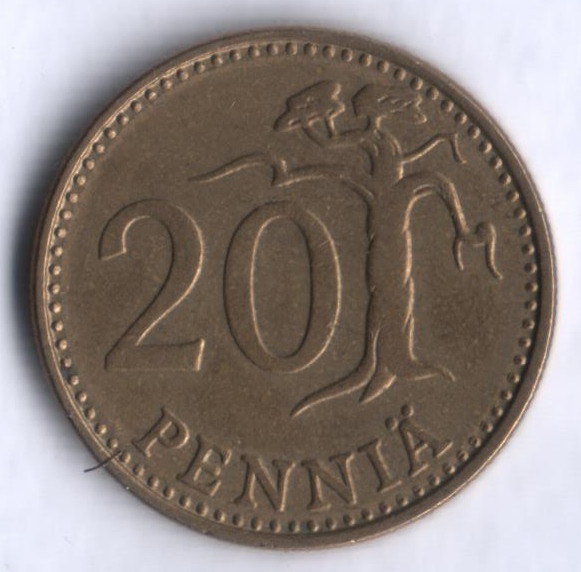 20 пенни. 1974 год, Финляндия.