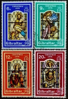 Набор почтовых марок (4 шт.). "Рождество: Витражи церкви Святого Иосифа". 1976 год, Гибралтар.