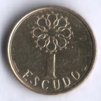 Монета 1 эскудо. 1991 год, Португалия.