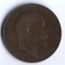 Монета 1 пенни. 1905 год, Великобритания.