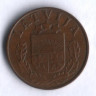 Монета 1 сантим. 1939 год, Латвия.
