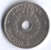Монета 1 крона. 1940 год, Норвегия.