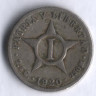 Монета 1 сентаво. 1920 год, Куба.