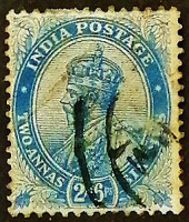 Почтовая марка. "Король Георг V". 1912 год, Британская Индия.