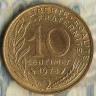 Монета 10 сантимов. 1978 год, Франция. Монета 10 сантимов. 1978 год, Франция.
