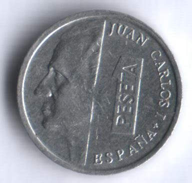 Монета 1 песета. 1999 год, Испания.