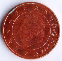 Монета 5 центов. 2004 год, Бельгия.