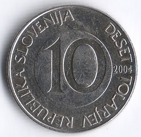 Монета 10 толаров. 2004 год, Словения.