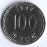 Монета 100 вон. 1997 год, Южная Корея.