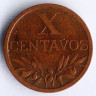 Монета 10 сентаво. 1942 год, Португалия.