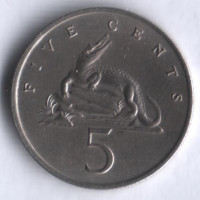 Монета 5 центов. 1969 год, Ямайка.