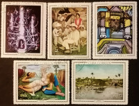 Набор почтовых марок  (5 шт.). "Картины из Национального музея (1967)". 1967 год, Куба.