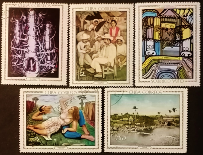Набор почтовых марок  (5 шт.). "Картины из Национального музея (1967)". 1967 год, Куба.
