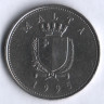 Монета 25 центов. 1995 год, Мальта.