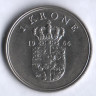 Монета 1 крона. 1966 год, Дания. C;S.