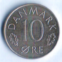 Монета 10 эре. 1985 год, Дания. R;B.
