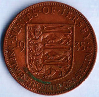 Монета 1/24 шиллинга. 1935 год, Джерси.