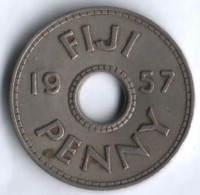 1 пенни. 1957 год, Фиджи.