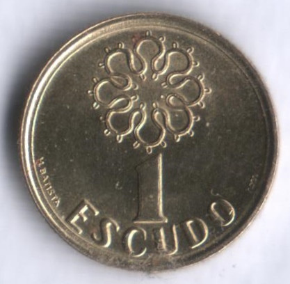 Монета 1 эскудо. 1998 год, Португалия.