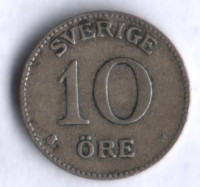 10 эре. 1927 год, Швеция. W. 