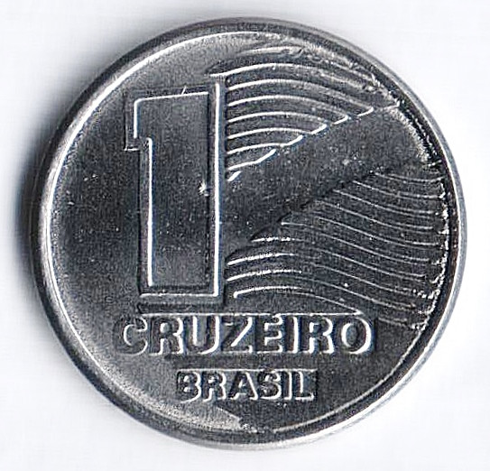 Монета 1 крузейро. 1990 год, Бразилия.
