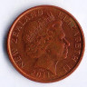 Монета 10 центов. 2011 год, Новая Зеландия.