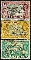 Набор почтовых марок (3 шт.). "Королева Елизавета II". 1953 год, Нигерия.