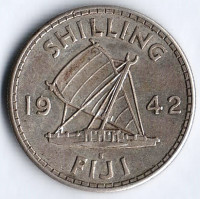 Монета 1 шиллинг. 1942(S) год, Фиджи.