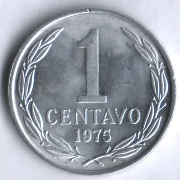 1 сентаво. 1975 год, Чили.