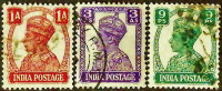 Набор почтовых марок (3 шт.). "Король Георг VI". 1941-1943 годы, Британская Индия.