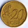 Монета 20 центов. 2000 год, Бельгия.
